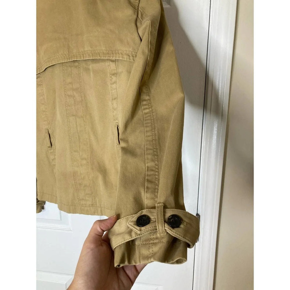 MNG Mango beige double breasted cotton jacket sz M - Picture 14 of 15